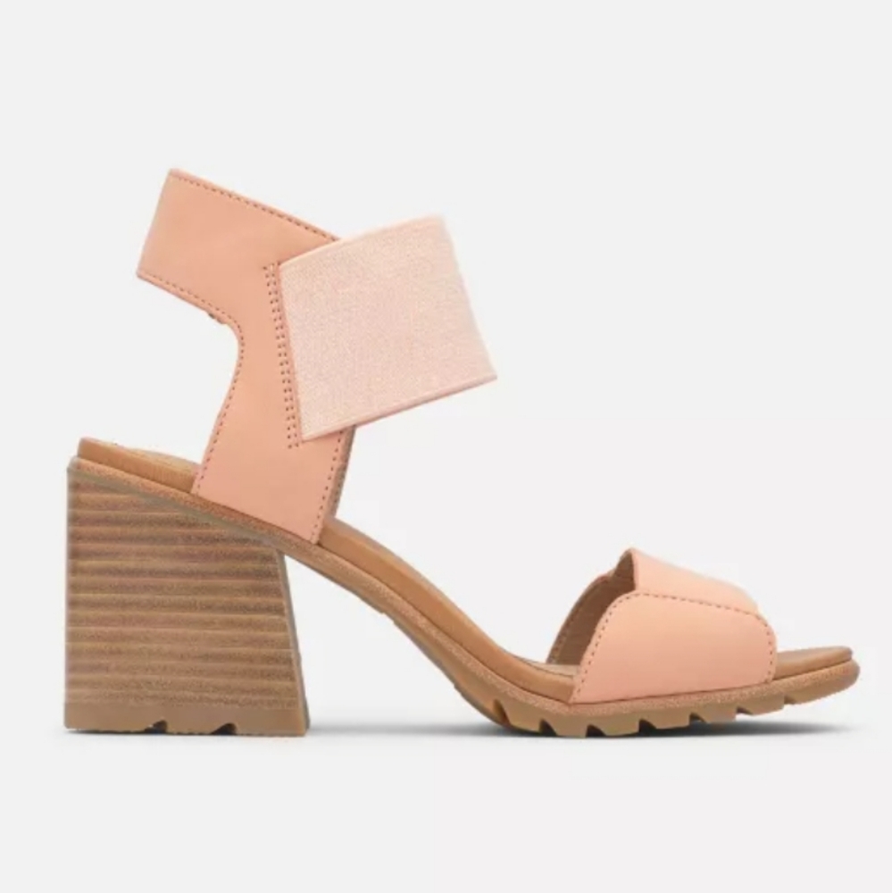 Sorel Women's Nadia Block Heel Leather Thick Strap Sandal Tonic Melon Size 8.5